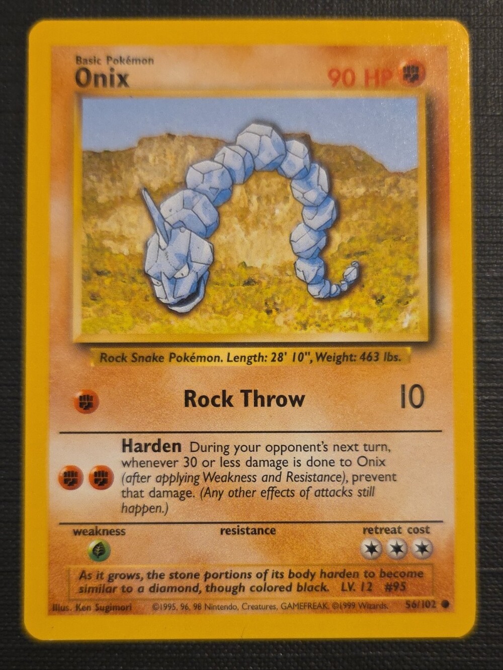 Pokemon Base Set 1999 ONIX Trading Card (56/102)